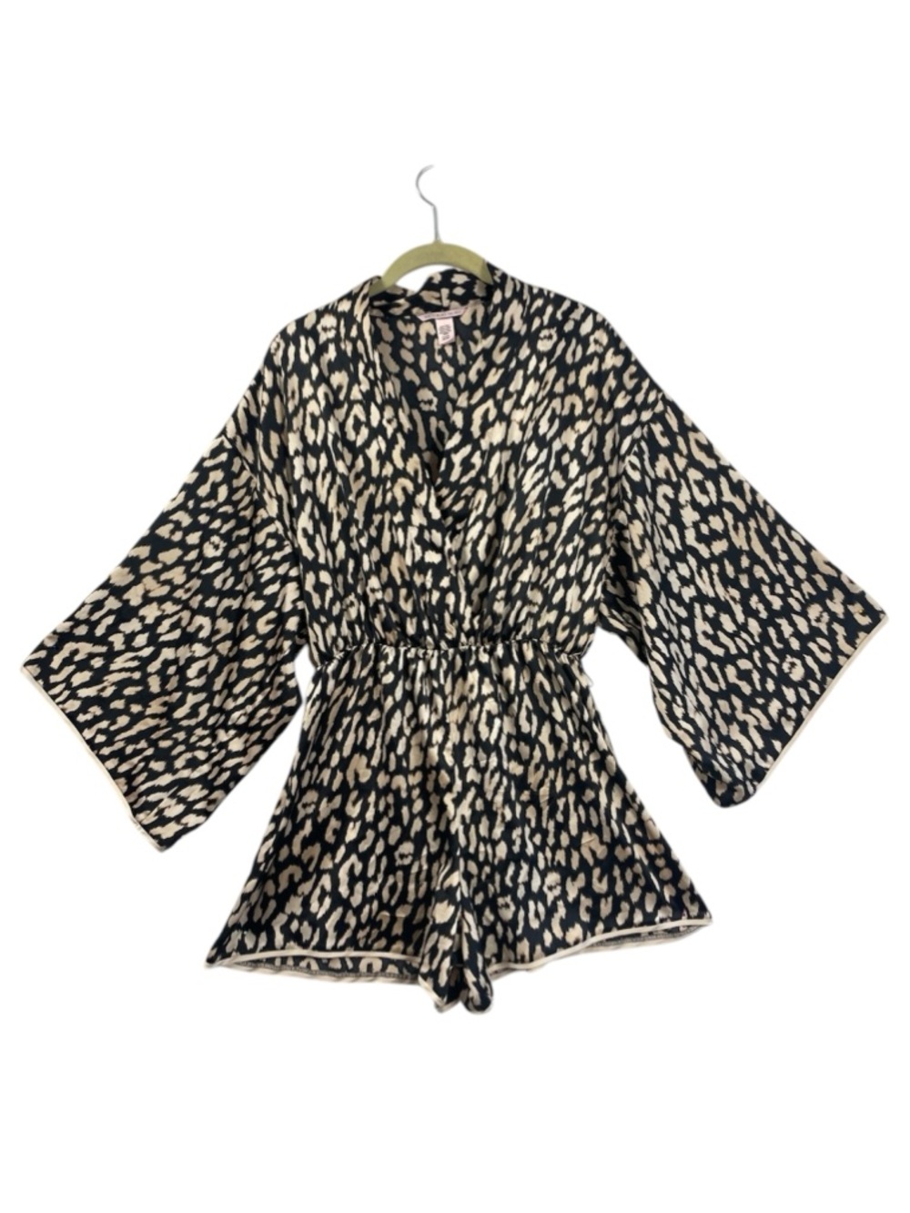 Victorias Secret Satin Romper SM Leopard Boho PJ